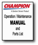 Champion Air Compressors, Air Dryers, Service Kits, Parts, Manuals