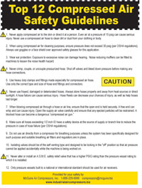 Compressed Air Safety Guidelines poster